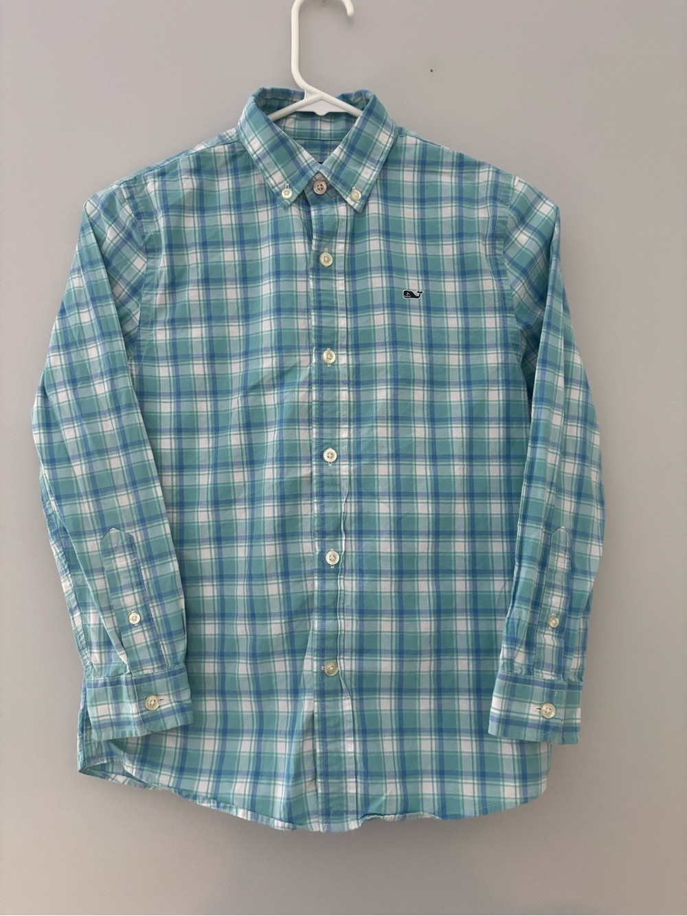 Vineyard Vines Boys Plaid Button-Down Shirt - Light Blue/Teal